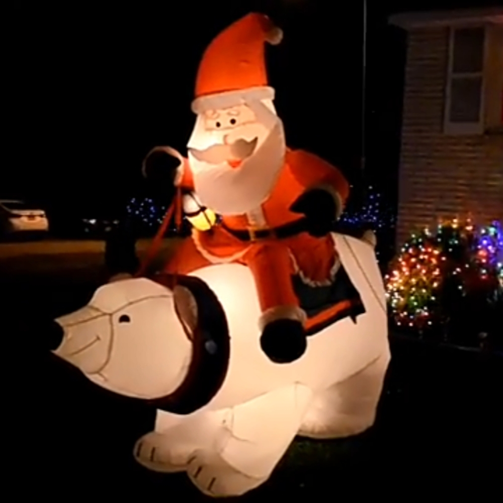 SOLD Santa Polar Bear Christmas Inflatable